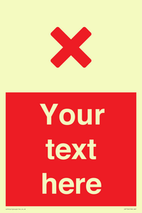 Custom red background, red cross sign